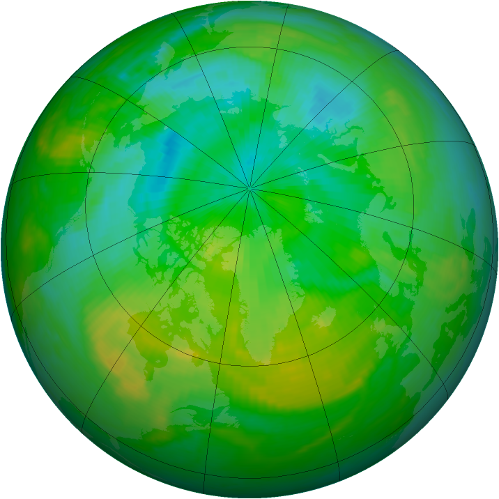 Arctic ozone map for 13 August 1979